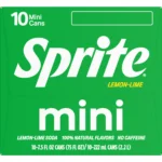 Sprite Lemon Lime Mini Soda Pop Soft Drink, 7.5 fl oz, 10 Pack Cans - Image 2