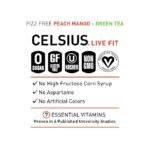 CELSIUS Peach Mango Green Tea, Functional Essential Energy Drink 12 Fl Oz (Pack of 12) - Image 3