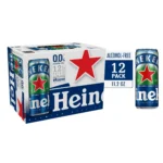 Heineken 0.0 Non-Alcoholic Netherlands Import Lager Beer, 12 Pack, 11.2 fl oz Cans, 0.0% ABV