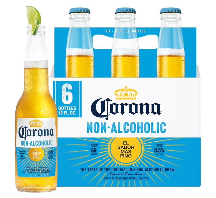 Corona Non-Alcoholic Malt Beverage Mexican Import Brew, 6 pk 12 fl. oz. Bottles, less than 0.5% ABV - Image 1